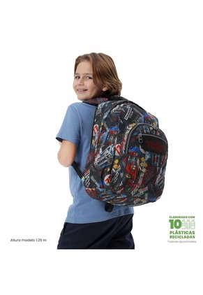 Morral Juvenil Porta PC 14" Acuareles Rojo