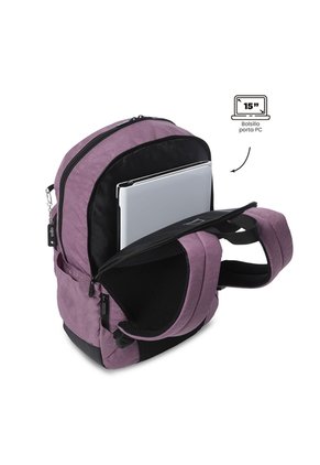 Morral Universitario Tocaxu Plus Porta PC 15" Morado Mujer
