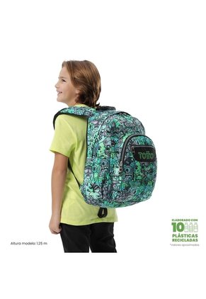 Morral Juvenil Porta PC 14" Acuareles Gris