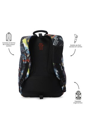 Morral Juvenil Porta PC 14" Acuareles Rojo