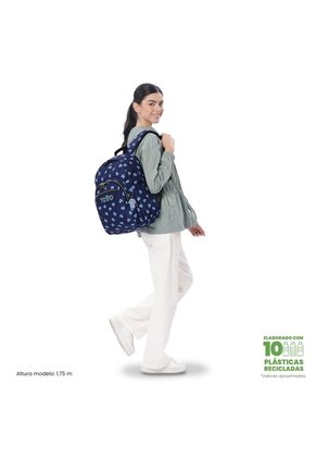 Morral Juvenil Porta PC 14" Acuareles Glitter Azul