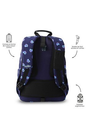 Morral Juvenil Porta PC 14" Acuareles Glitter Azul