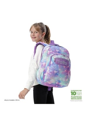 Morral Juvenil Porta PC 14" Acuareles Morado