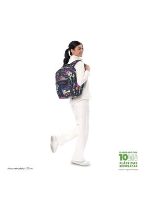 Morral Juvenil Porta PC 14" Acuareles Negro
