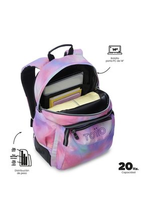 Morral Juvenil Porta PC 14" Rayol Glitter Rosado
