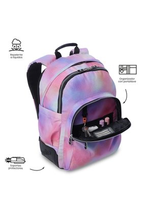 Morral Juvenil Porta PC 14" Rayol Glitter Rosado
