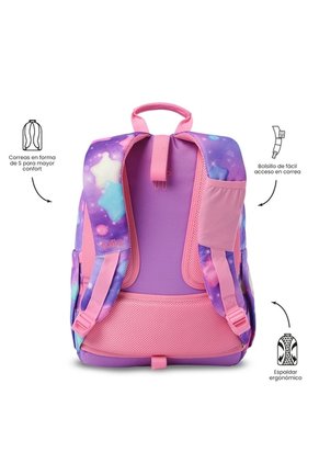 Morral Juvenil Porta PC 14" Acuareles Rosado