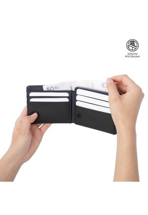 Billetera Hombre Nexus Grande Con RFID Blocker Azul