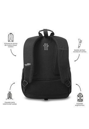Morral Universitario Acuareles Ecole Solid Porta PC 14" Negro