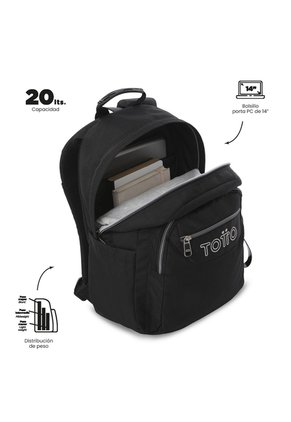Morral Universitario Acuareles Ecole Solid Porta PC 14" Negro