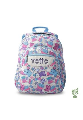 Morral Juvenil Porta PC 14" Acuareles Blanco
