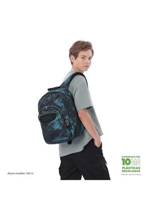 Morral Juvenil Porta PC 14" Acuareles Azul