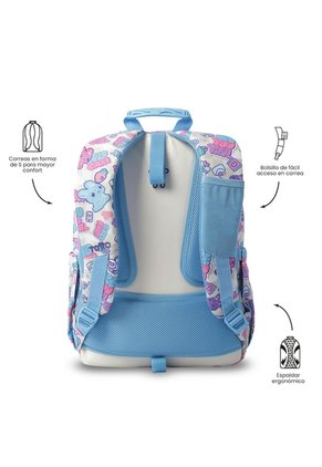 Morral Juvenil Porta PC 14" Acuareles Blanco