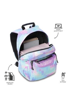 Morral Juvenil Porta PC 13" Gommas Glitter Azul