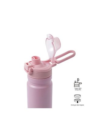 Termo Para Agua Con Tapa Intercambiable Flux 750 Ml Rosado