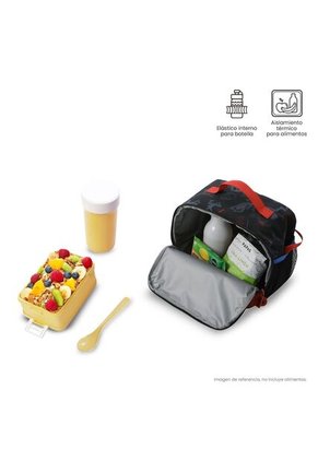 Lonchera Térmica Para Niño Spiderman Hero Grande Negra