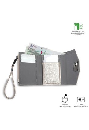 Billetera Mujer Smooth Pequeña Con RFID Blocker Beige