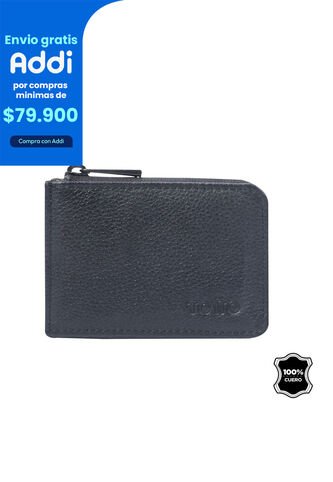 Billetera De Cuero Staty Negra Pequeña Totto