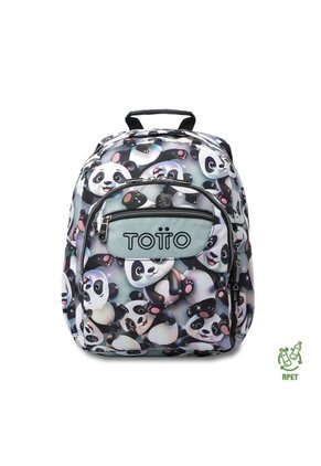 Morral Juvenil Porta PC 13" Gommas Gris Con Osos