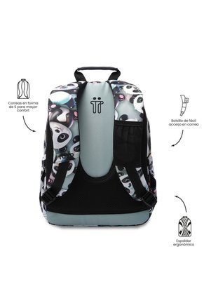 Morral Juvenil Porta PC 13" Gommas Gris Con Osos