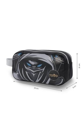 Cartuchera Escolar Grande Para Niño 2 Cuerpos Hanzo Negra