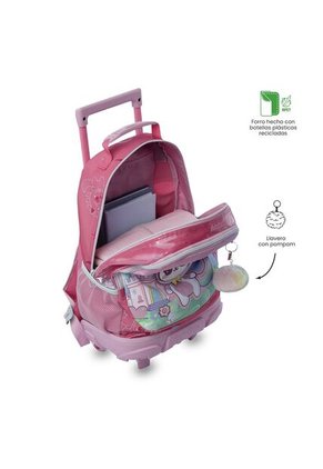 Maleta Para Niña Con Ruedas Magic Spark Mediano Rosado