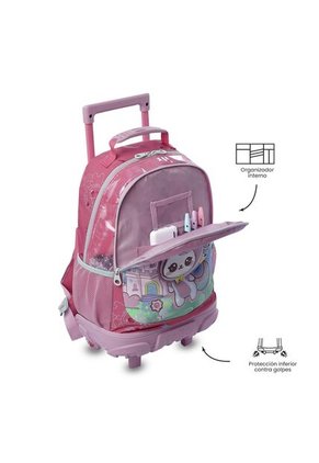 Maleta Para Niña Con Ruedas Magic Spark Mediano Rosado