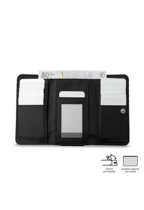 Billetera Mujer Texture Grande Con RFID Blocker Negra