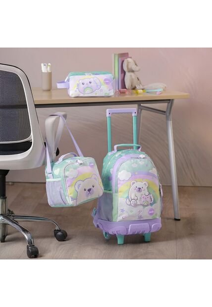 Combo Escolar Morral Con Ruedas Little Magic + Lonchera Y Cartuchera