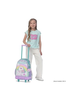 Combo Escolar Morral Con Ruedas Little Magic + Lonchera Y Cartuchera