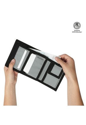 Billetera Contrast Can Con RFID Blocker Negra