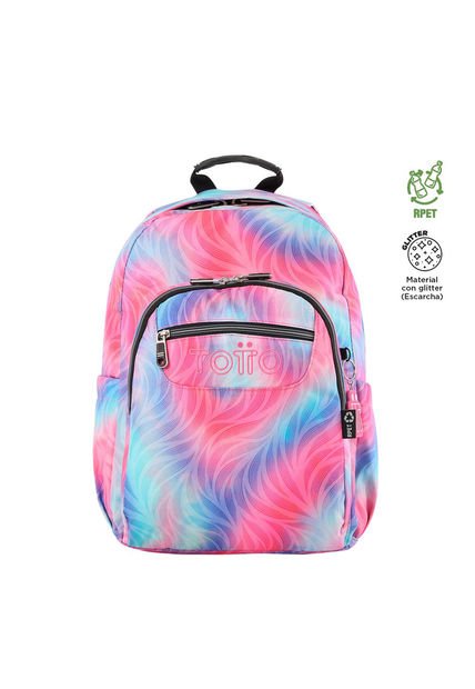 Morral Mujer Acuarela Glitter Escolar Rosado