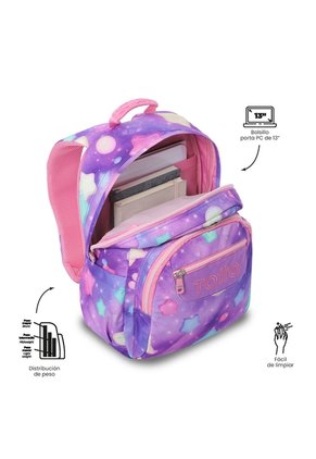 Morral Juvenil Porta PC 13" Gommas Rosado