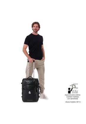 Maleta De Cabina Real Madrid 10 Kilos Negra
