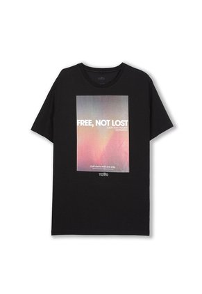 Camiseta Estampada Para Hombre Primen Manga Corta Negra