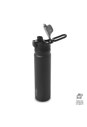 Termo Para Agua Con Tapa Intercambiable Flux 750 Ml Negro