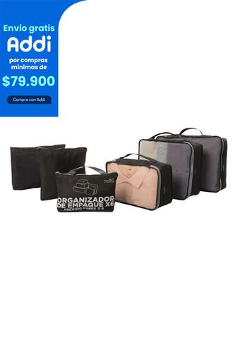 Organizador De Viaje Packing Cube X 6 Negro Totto