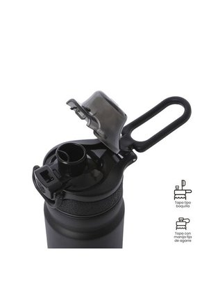 Termo Para Agua Con Tapa Intercambiable Flux 550 Ml Negro