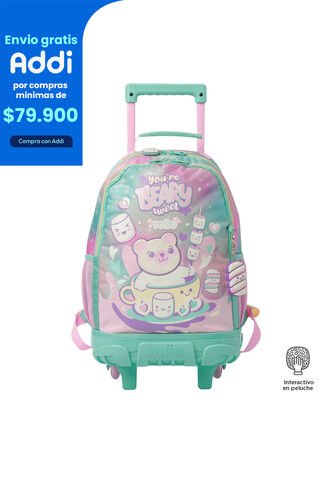 Morral Con Ruedas Niña Mellow Mediano Gris Totto