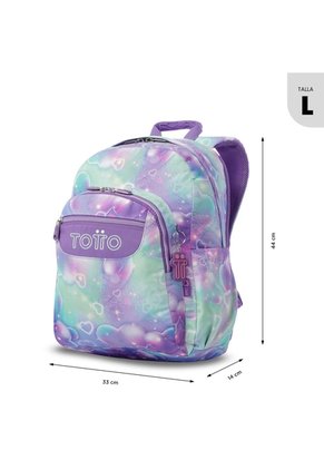 Morral Juvenil Porta PC 14" Acuarela Moradocon Corazones