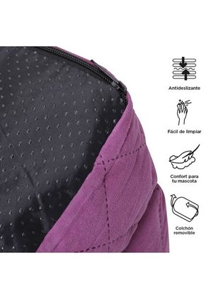 Cama Para Perros Acolchada Alina Morada Con Colchón Extraíble