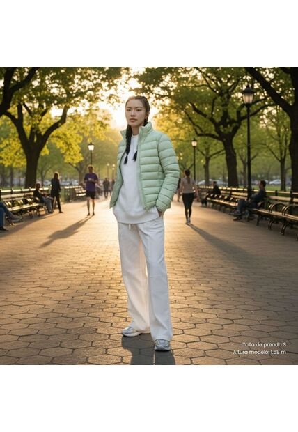 Chaqueta Acolchada Para Mujer Colora Verde