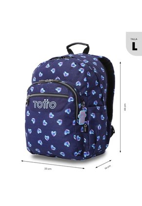 Morral Juvenil Porta PC 14" Acuarela Glitter Con Corazones