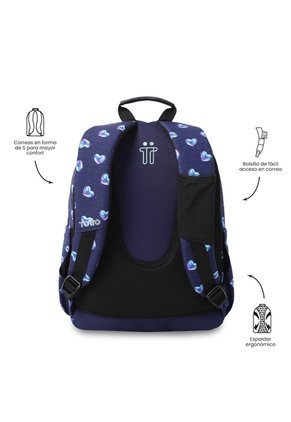 Morral Juvenil Porta PC 14" Acuarela Glitter Con Corazones