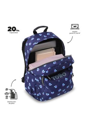 Morral Juvenil Porta PC 14" Acuarela Glitter Con Corazones