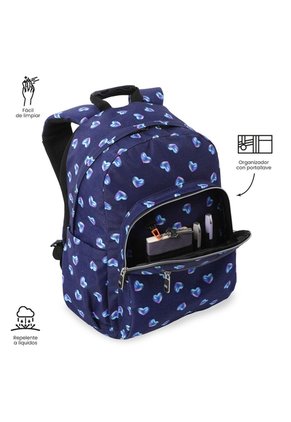 Morral Juvenil Porta PC 14" Acuarela Glitter Con Corazones