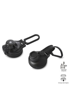 Termo Para Agua Con Tapa Intercambiable Flux 750 Ml Negro