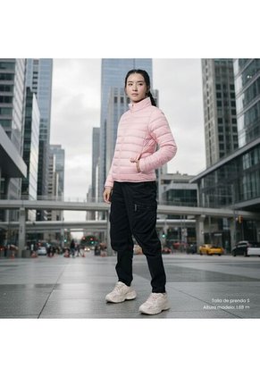 Chaqueta Acolchada Para Mujer Colora Rosada