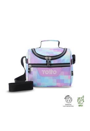 Lonchera Térmica Para Mujer Pizarra Glitter Mediana Azul