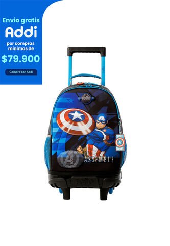 Morral Con Ruedas Niño Avengers Capitán América Mediano Gris Totto